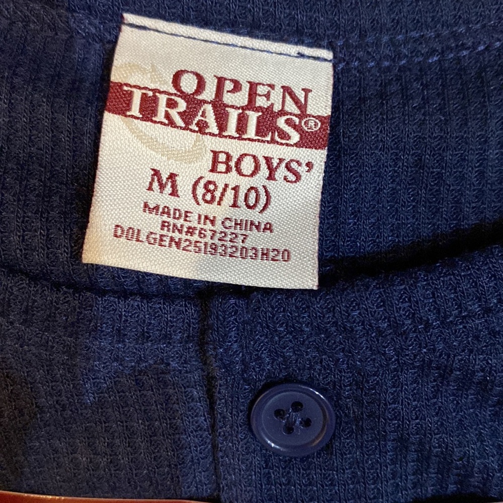 NWT Boys blue plaid two piece pj set. Size M (8/10). Top/Bottom: 100% Polyester - Picture 5 of 9